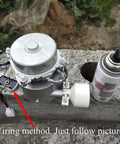 1000W Micro Hydro Generator For Outdoor Use Hydroelectric Water Turbine With 220V Output Portable Water Powered Generator For Camping And Off Grid Power Ready To Go installed with wiring shown outdoors