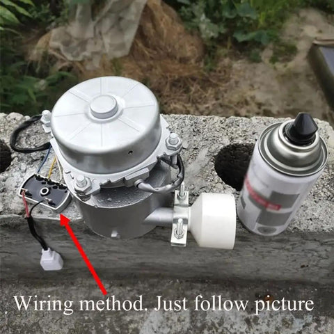 1000W Micro Hydro Generator For Outdoor Use Hydroelectric Water Turbine With 220V Output Portable Water Powered Generator For Camping And Off Grid Power Ready To Go installed with wiring shown outdoors
