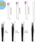 Must-Have 11 Pcs Resin Tools Kit With Stirrers Spoons Poke Needles Anti-Static Tweezers And Pipette dimensions illustration