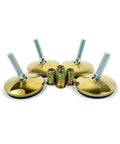 Set Of 4 Swivel Levelers For Furniture Adjustable Feet Glide For Tables Chairs Cabinets And Workbenches Gold Finish 2.36 By 1.75 Inches