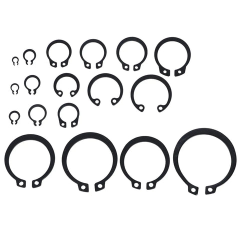 Garage Grade External Retaining Ring Kit 2 To 32mm E Clips 300 Piece Metal Circlip Assortment displayed