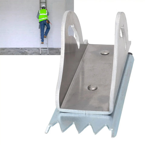 Close-up of Heavy Duty Extension Ladder Feet Kit With Bulky Slip Proof Rubber Pads And 90 Degree Swivel Steel Base.