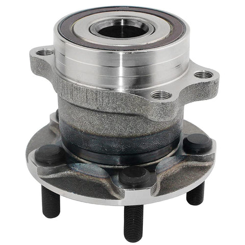 Rear Wheel Bearing And Hub Assembly For Subaru Crosstrek Forester Impreza And XV Crosstrek With Five Lug Pattern Model 512518 In High Carbon Clean Steel OE Grade Fit And Function For Your Ride Long Lasting Wheel Hub Replacement With Ten Year Warranty in close-up view.