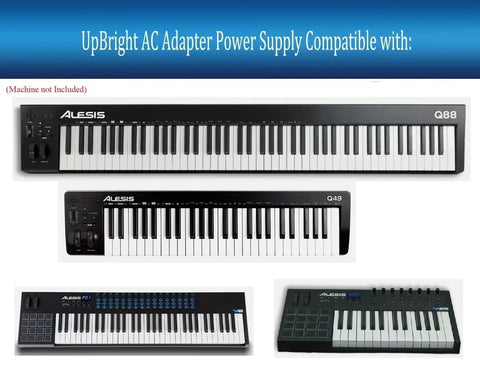 9V Universal Power Adapter For Alesis MIDI Keyboards And Drum Modules compatibility with Q88 Q49 and other models