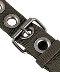 Close-up of the Infinity Belt for Three Bag Tool Bag Set With Suspenders In Mossy Oak Camo Heavy Duty 1680D Poly Fabric
