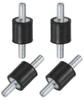 4 Pack Rubber Mounts D8mm x H8mm Vibration Isolators With M3 x 8mm Studs Cylindrical Shock Absorbers For Air Compressors Cars Pumps Boats Garage Motors Tough Durable Dampening To Cut Noise And Vibration. 4 black rubber mounts with M3 studs