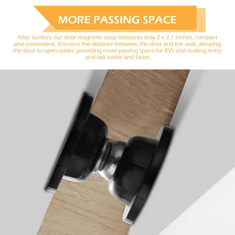 Close-up of RV Magnet Door Holder Self-Adhesive Anti-Collision Silent Buffer Stopper in use, showing black durable door cushion