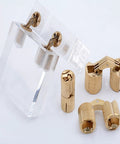 Heavy Duty Brass Concealed Cabinet Hinges Set Cylindrical Barrel Door Hardware 180 Degree Opening Quiet Smooth Operation Pro Grade Build