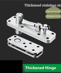 Stainless Steel Rotating Axis Hidden Door Hinge for Wood Doors Up and Down Secret Door Shaft Silver Finish Concealed Hinge