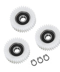 36 Tooth Nylon Motor Gear Set With Gear Clutch For Electric Tools Pro Grade Replacement 3 Piece Kit, showing white nylon gears