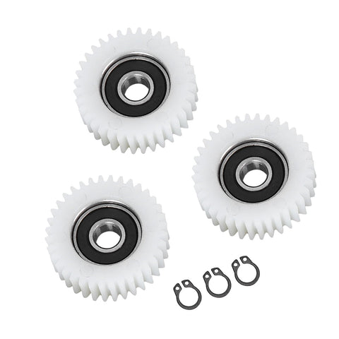 36 Tooth Nylon Motor Gear Set With Gear Clutch For Electric Tools Pro Grade Replacement 3 Piece Kit, showing white nylon gears