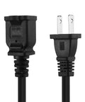 Short Polarized US Two Prong Extension Cord With Dual Outlets, 10A 125V Nema 1 15P To 1 15R, UL Listed, SPT 2 Wire, Molded PVC Jacket close-up