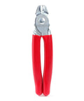 Spring Loaded Hog Ring Pliers Kit For Quick Upholstery DIY Friendly And Cage Netting Installations, close-up view with red grips.