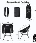 Grab-And-Go Lightweight Camping Chair For Adults Folding Portable Chair With Square Base And Carry Bag 2.16 Lbs