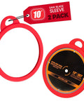 Red Silicone Saw Blade Sleeve and Storage for Circular and Table Saws 10 Inch Protector Cover Keeps Teeth Safe Grab and Go Access Protects Edges and Fingers Two Pack