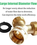 Brass 2 Way Y Shaped Garden Hose Splitter, 3/4 Inch GHT Inlet To Dual 3/4 Inch GHT Outlets, Swivel Connector, No Valve, Double Outlet Pipe Fitting With Washer For Easy Water Distribution, brass hose splitter with washer