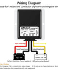 Wiring diagram for Heavy Duty DC Step Down Converter 48V To 12V And 72V To 12V, showing input and output connections.