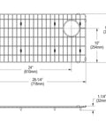 Bottom Grid For Stainless Steel Sink 28 1/4 X 14 1/4 X 1 1/4 Inches diagram showing dimensions and footed design.