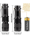 One Mode Red LED Flashlight High Power Red Light Torch with AA Battery Compatibility shown in size comparison