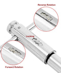 Adjustable Ratchet Tap Wrench For M5 To M12 Taps Extended T Handle Tap Holder with locking, forward, and reverse rotation details