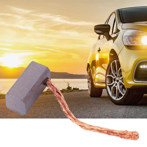 Close-up of carbon motor brush in 100 Pcs J435A Carbon Motor Brushes Replacement Kit For 12 24V Car Fans And Small Electric Motors