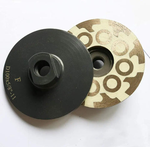 4 Inch Diamond Resin Filled Cup Wheel With 5/8-11 Thread For Grinding Granite Stone And Tiles, side view on white background