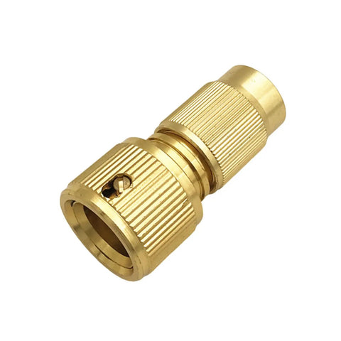 Fix Leaks And Breaks Fast With This Aluminum Expandable Garden Hose Repair Kit, Heavy Duty Faucet Connector Set Perfect For Quick Outdoor Pipe Maintenance Or Sprinkler Fixes Like A Pro. Brass hose repair connector, close-up