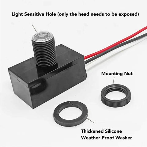 Exterior Dusk To Dawn Photocell Sensor With Auto On Off For Outdoor Lights Photoelectric Control Switch components