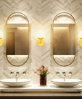 Gold Globe Wall Sconce 1 Light Modern Mid Century Dope Gold Wall Light For Living Room Bedroom Hallway Stairs Bathroom And Restaurants 3000K G9 Bulbs Included illuminating a luxurious bathroom