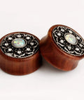 Sun Moon Organic Wood Saddle Ear Plugs Set Eight Pairs For Tunnels And Piercings Gift Box Finely Polished Easy Insertion Harmless To Skin
