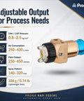 Heavy Duty Automatic Spray Gun With 1.2Mm Nozzle And Pressure Feed System Featuring Low Pressure Mp Atomization For Robotic Arm Integration with adjustable output, 336g.