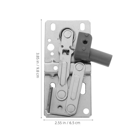 Soft Close Surface Mount Spring Hinges For Furniture And Shoe Cabinets Iron Material With Silver Finish Self Closing No Fuss Install Concealed Corner Hinges 2 Pack 45 Degree Downward Design showing hinge with measurements