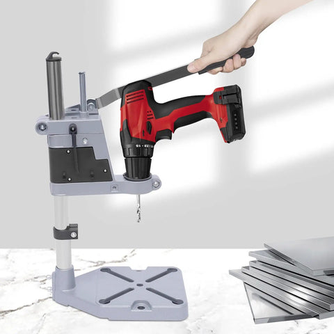 Universal Drill Press Stand With Aluminum Base For Desktop Workbench Clamp Holder For Precise Fatigue Free Drilling And Easy Setup