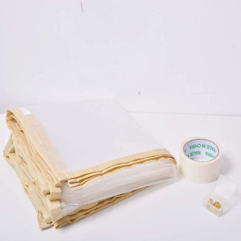Folded Magnetic Dust Barrier Door Kit Pro Grade For Construction Containment with tape and fasteners, fits 5'W x 8.5'H doors