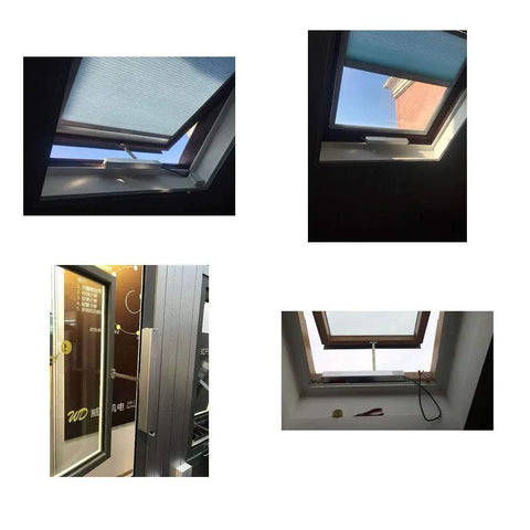 Automatic Electric Window Opener System with stainless steel chain drive and overload protection installed on skylight.