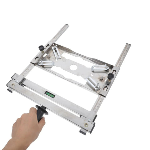 Adjustable Stainless Steel Edge Guide Positioner For Cutters And Grinders Heckin Solid Heavy Duty Metal Workshop Fence in use.