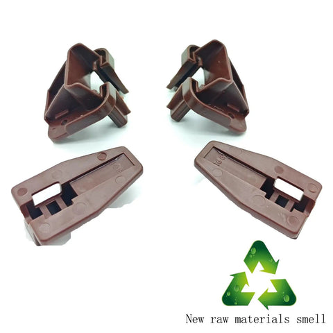 Heavy Duty 5 Pack Drawer Slides In Rich Brown For Silky Smooth Glide On Dressers And Nightstands With Top Shelf Replacement Hardware For No Sweat Fixes And Built Tough Furniture Restoration Projects - Rich brown plastic drawer track components.