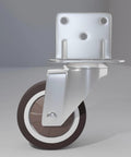 2 Inch Side Mount Caster Set, L shape plate with swivel, chrome-plated steel, light duty rubber wheel, for furniture and cabinets