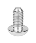 Close-up of a Premium M4 Titanium Hex Head Bolt Grade 5 Silver, fully threaded for automotive projects.