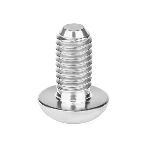 Close-up of a Premium M4 Titanium Hex Head Bolt Grade 5 Silver, fully threaded for automotive projects.