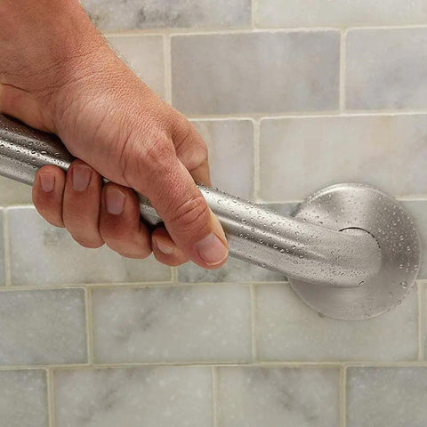 Hand gripping Brushed Nickel Shower Grab Bar 16 Inch with 1.25 Inch Diameter Stainless Steel Safety Assist Hand Rail, Wall Mounted
