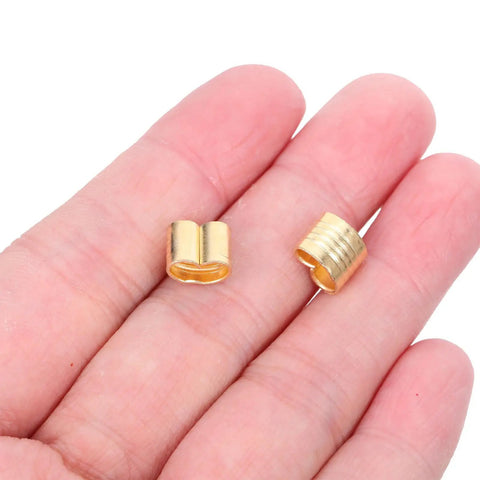 Copper Crimp Connectors For GT2 Timing Belts Built Tough Fast Fix For 3D Printer Mods Bulk Set Of Twenty in hand.