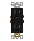 Black Decorator Receptacle With Interchangeable Face Cover Residential Grade Child Safe Tamper Resistant Wall Outlet