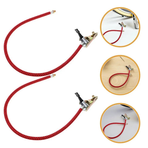 Three Pack Pro Grade Tire Pump Hose Replacement Tubes For Electric Bikes And Motorcycles In Red With Brass Connector