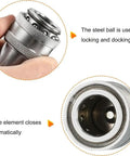 Close-up of Beefy Heavy Duty Hydraulic Quick Connect Coupler Set With M16x1 5 Female Thread Carbon Steel Ball Locking Connector