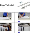 Installation steps of Hella Sturdy Heavy Duty Drawer Slides With Height Adjustable Brackets And Silver Keyboard Tray Rails