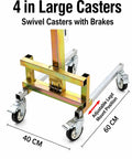 4 in Large Casters for Heavy Duty Manual Material Lift Stacker With 4 Rolling Wheels And 176 Lbs Capacity Hand Crank Lifter.