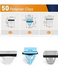 Heavy Duty Nylon Molding Retainer Clip Kit With Gasket Sealant For Fender And Rocker Panel Fasteners Auto Body Trim Hardware Replacement Parts For Hyundai Kia Rides three types of nylon clips with dimensions shown
