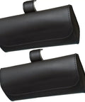Premium Leather Car Sun Visor Sunglasses Holder, 2 Pack Universal Eyeglass Case with sleek black design and secure magnetic snap.
