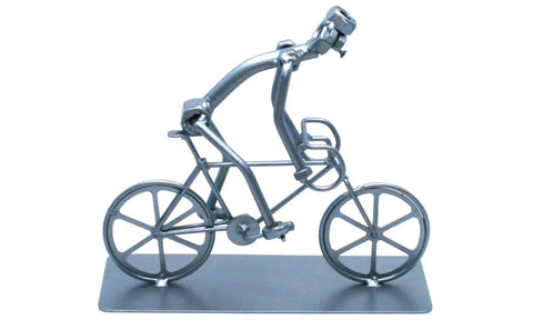 Handmade Bike Sculpture Gift For Men A Welded Bicycle Nut And Bolt Figurine For Desk Decor Modern Metal Desktop Statue
